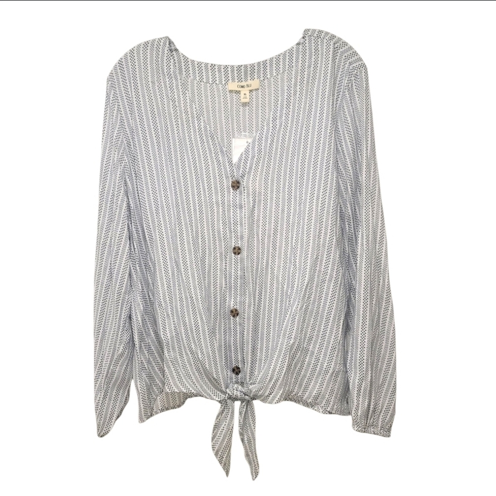 NWT Como Blu Long Sleeve Button Down Top